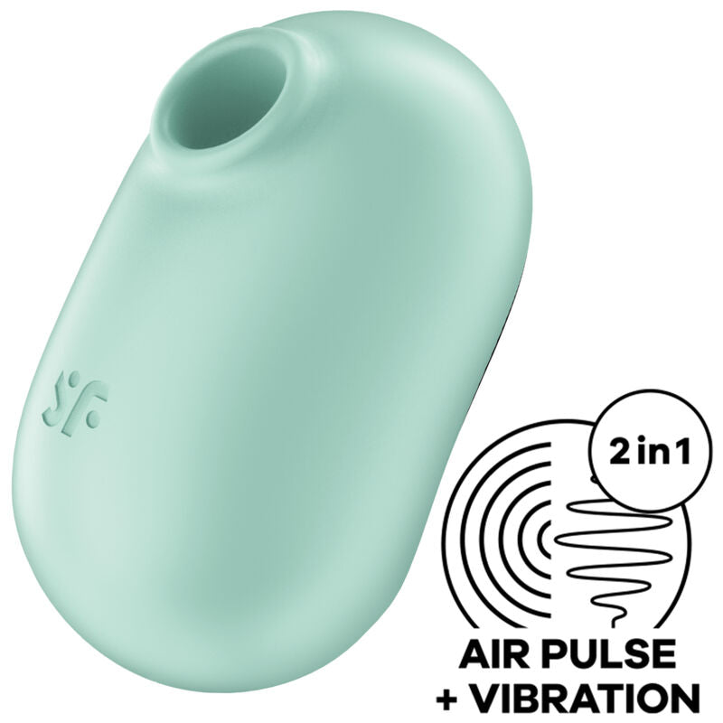 Satisfyer Pro To Go 2 Double Air Pulse Stimulator & Vibrator Green | Niks.fi verkkokauppa