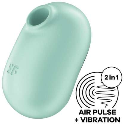Satisfyer Pro To Go 2 Double Air Pulse Stimulator & Vibrator Green | Niks.fi verkkokauppa
