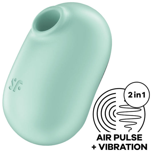 Satisfyer Pro To Go 2 Double Air Pulse Stimulator & Vibrator Green | Niks.fi verkkokauppa