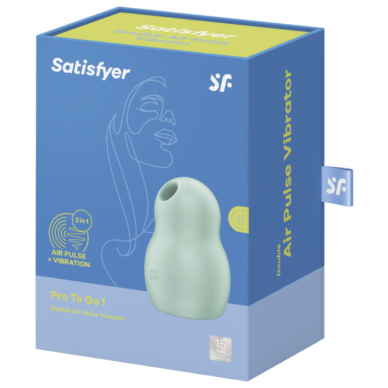 Satisfyer Pro To Go 1 Double Air Pulse Stimulator & Vibrator Green | Niks.fi verkkokauppa