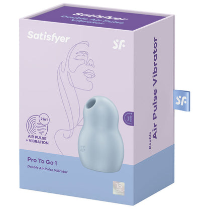 Satisfyer Pro To Go 1 Double Air Pulse Stimulator & Vibrator Blue | Niks.fi verkkokauppa