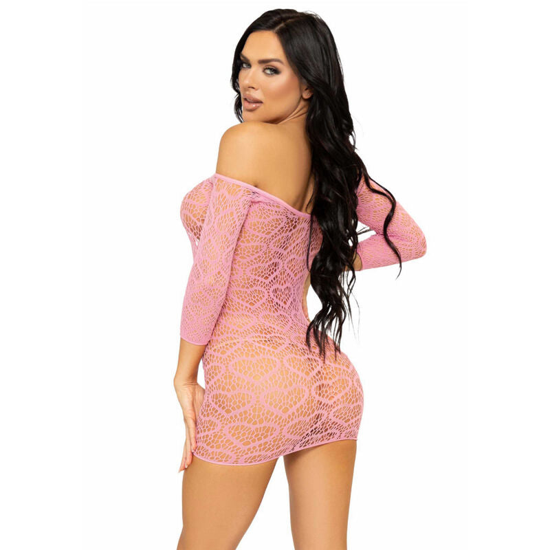 Leg Avenue Heart Net Mini Dress One Size Pink | Niks.fi verkkokauppa