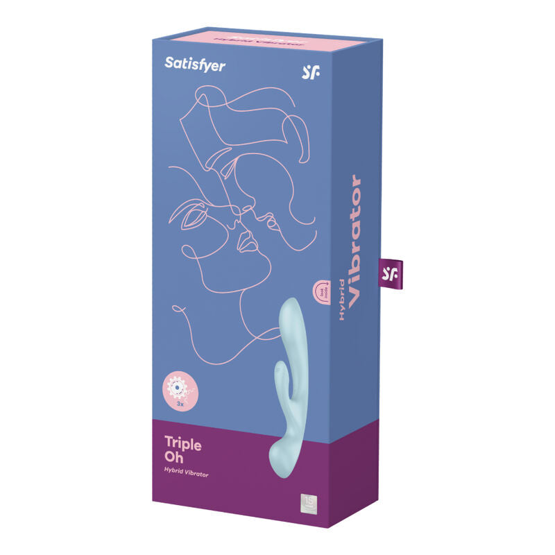 Satisfyer Triple Oh Hybrid Vibration Blue | Niks.fi verkkokauppa