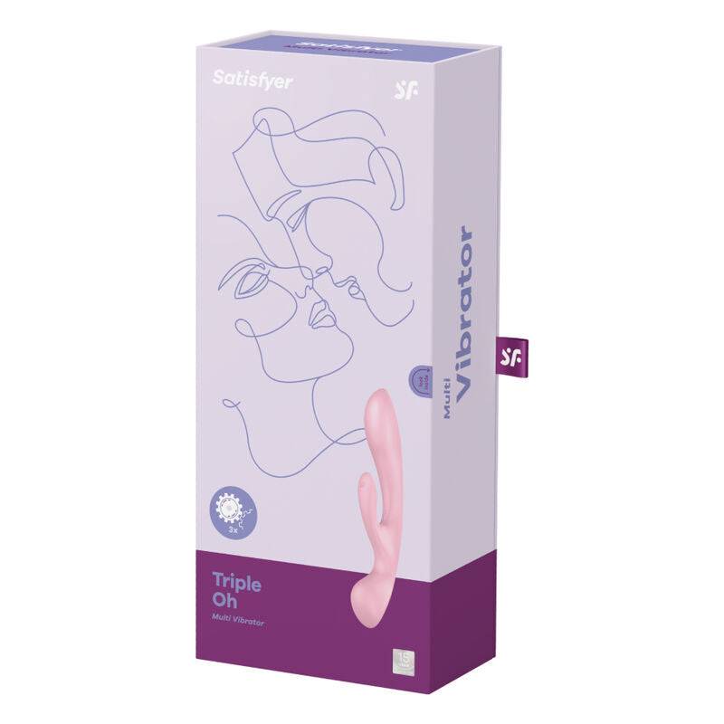 Satisfyer Triple Oh Hybrid Vibration Pink | Niks.fi verkkokauppa