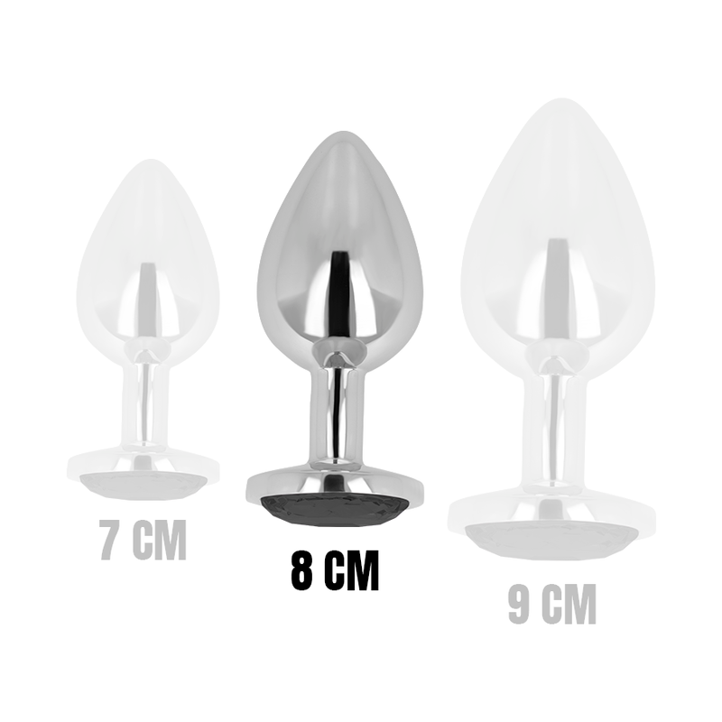 Ohmama Anal Plug With Black Crystal 8 Cm | Niks.fi verkkokauppa