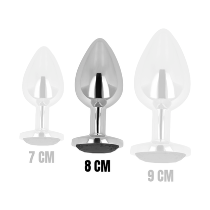 Ohmama Anal Plug With Black Crystal 8 Cm | Niks.fi verkkokauppa