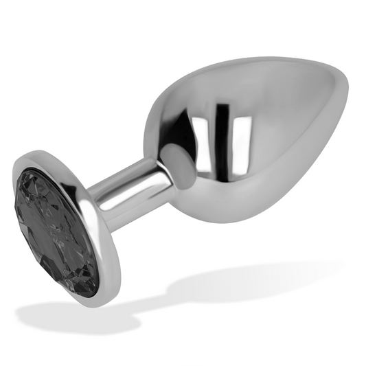 Ohmama Anal Plug With Black Crystal 8 Cm | Niks.fi verkkokauppa