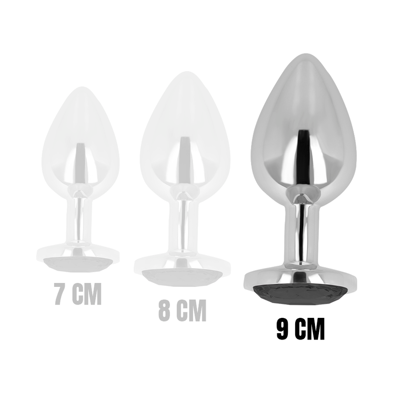 Ohmama Anal Plug With Black Crystal 9 Cm | Niks.fi verkkokauppa