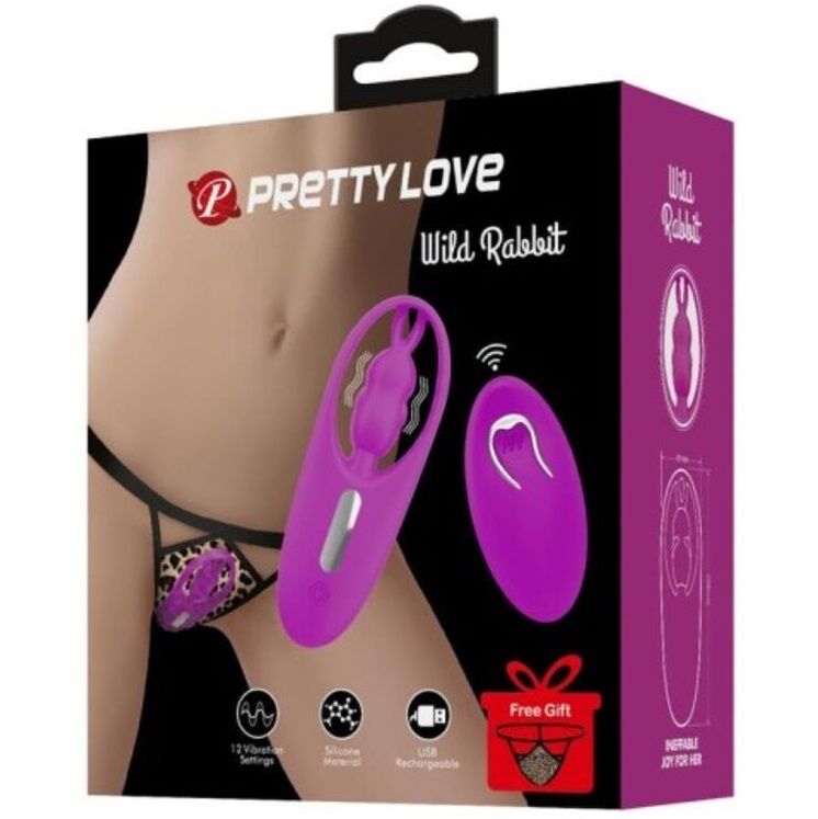 Pretty Love Wild Rabbit Stimulator For Panties With Remote Control Lilac | Niks.fi verkkokauppa