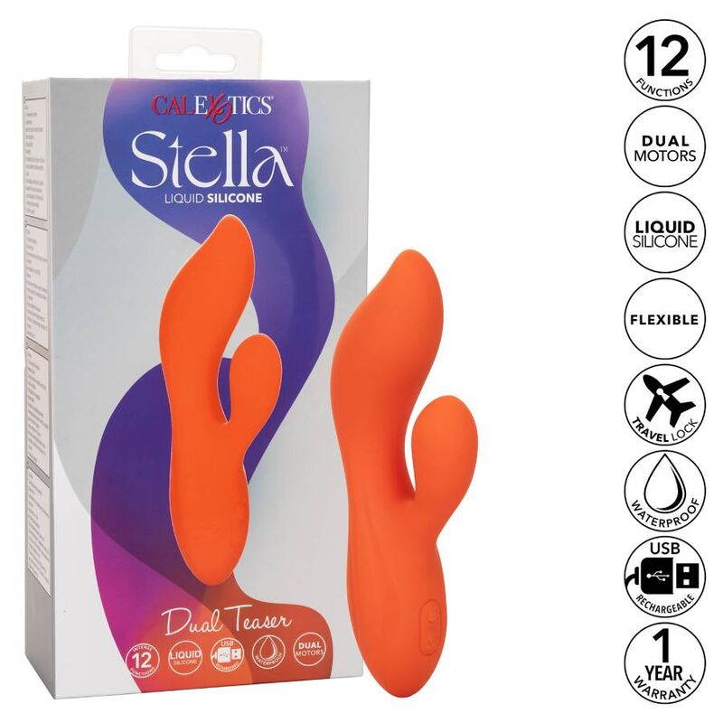 Stella Dual Teaser Vibraattori - Orange | Niks.fi verkkokauppa