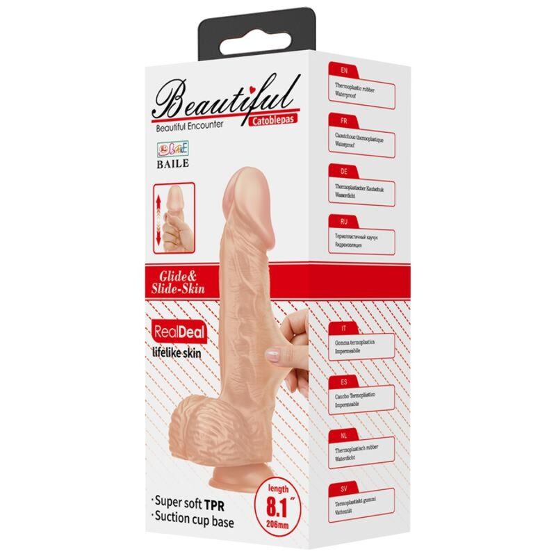 Baile Beautiful Encounter Catoblepas Flexible Realistic Dildo 20.6 Cm Natural | Niks.fi verkkokauppa