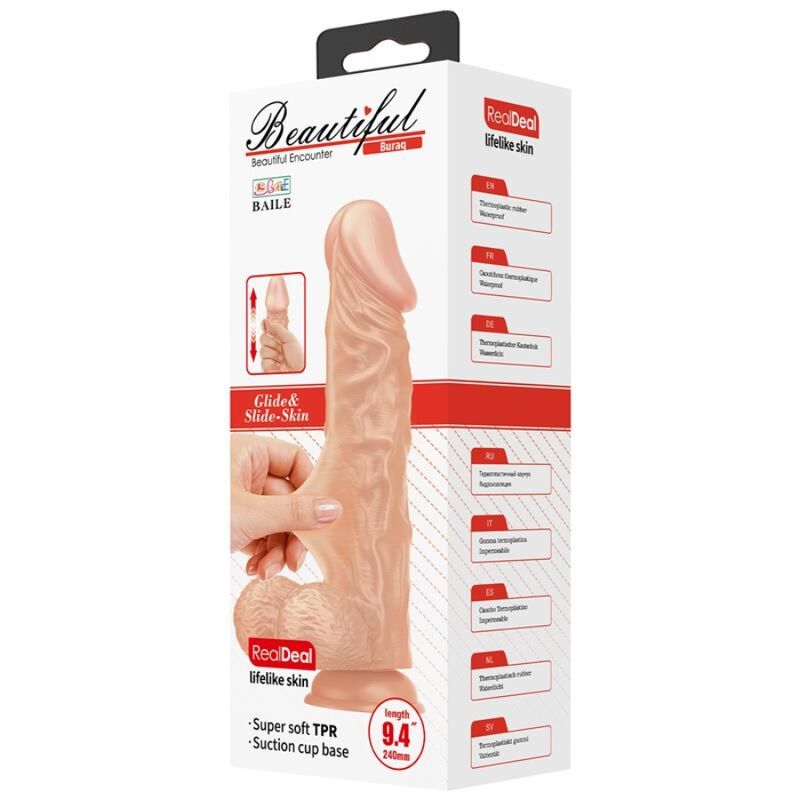 Baile Beautiful Encounter Buraq Flexible Realistic Dildo 24 Cm Natural | Niks.fi verkkokauppa