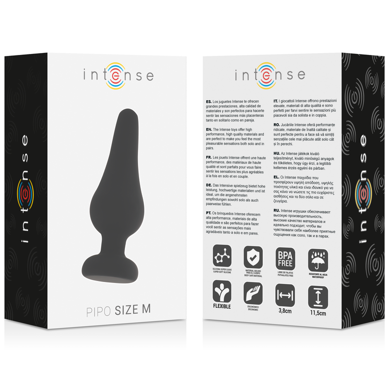 Intense Anal Plug Pipo M Black Silicone 11 Cm | Niks.fi verkkokauppa