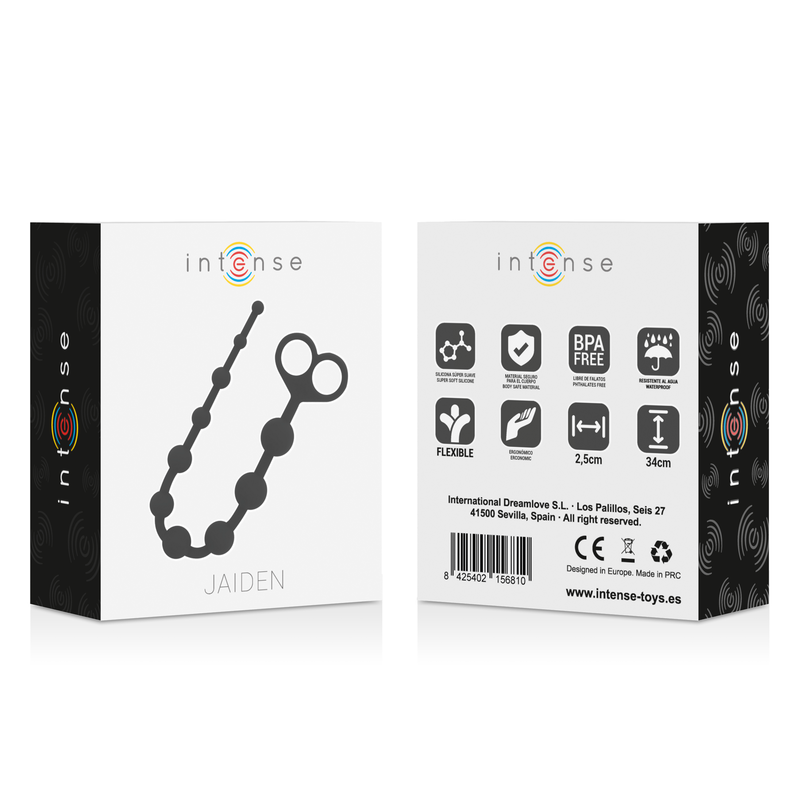 Intense Jaiden Anal Beads Black | Niks.fi verkkokauppa