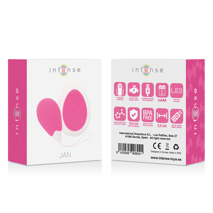 Intense Jan Egg Vibrator Remote Control Pink | Niks.fi verkkokauppa
