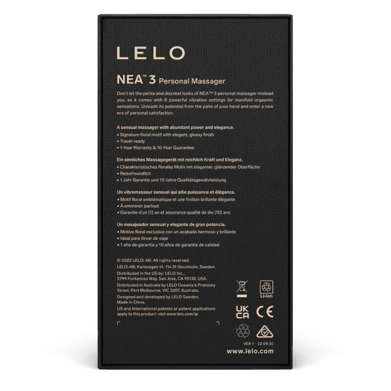 Lelo Nea 3 Personal Massager Black | Niks.fi verkkokauppa
