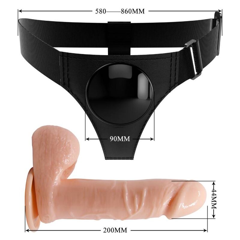 Pretty Love Harness Briefs Universal Harness With Dildo Tom 20 Cm Natural | Niks.fi verkkokauppa