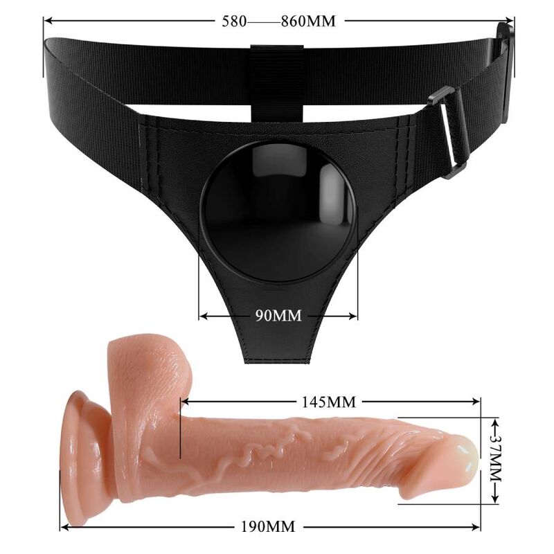 Pretty Love Harness Briefs Universal Harness With Dildo Kevin 19 Cm Natural | Niks.fi verkkokauppa