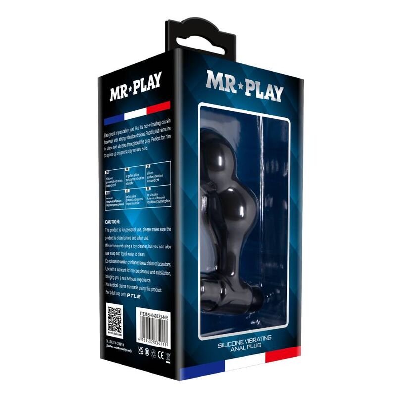 Mr Play Black Silicone Vibrator Anal Plug | Niks.fi verkkokauppa