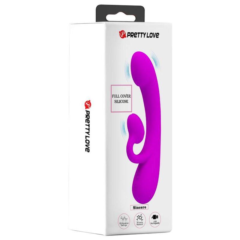 Pretty Love Sincere Vibrator And Clitoris Sucker Purple Silicone | Niks.fi verkkokauppa