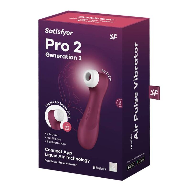 Satisfyer Pro 2 Generaciуn 3 Wine Red Bluetooth & App | Niks.fi verkkokauppa