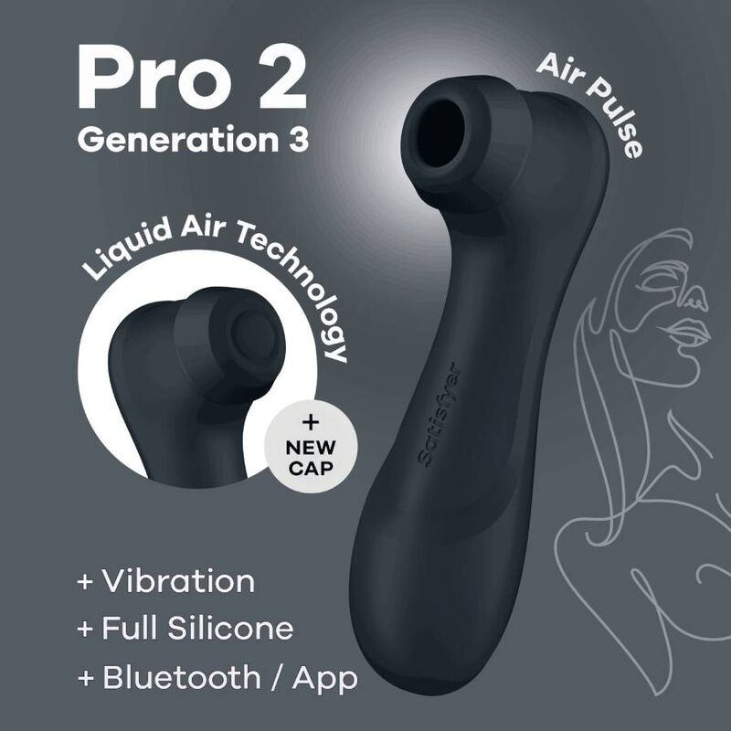 Satisfyer Pro 2 V 3 Musta - Bluetooth Ja App | Niks.fi verkkokauppa