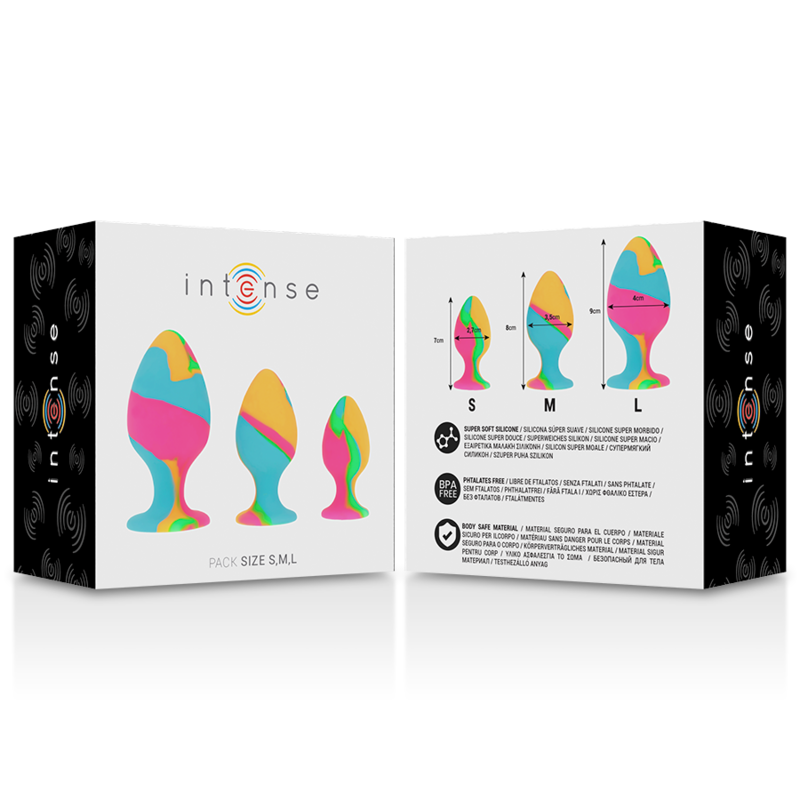 Intense Multicolor Silicone Plug Set | Niks.fi verkkokauppa