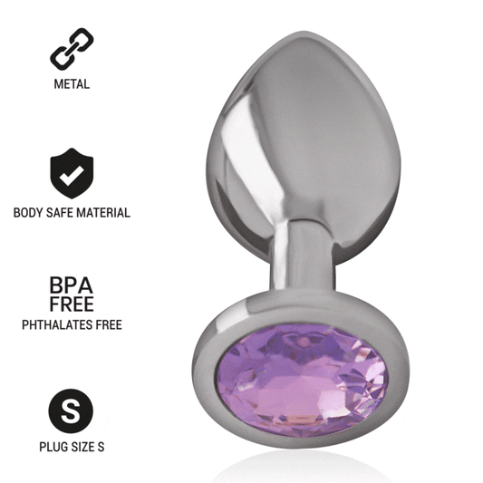 Intense Aluminum Metal Anal Plug With Violet Crystal Size S | Niks.fi verkkokauppa