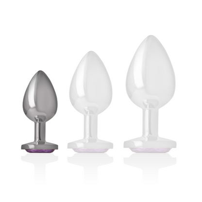 Intense Aluminum Metal Anal Plug With Violet Crystal Size S | Niks.fi verkkokauppa