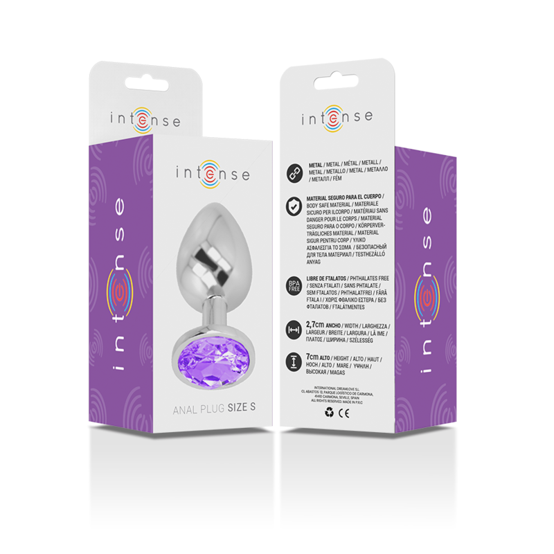 Intense Aluminum Metal Anal Plug With Violet Crystal Size S | Niks.fi verkkokauppa