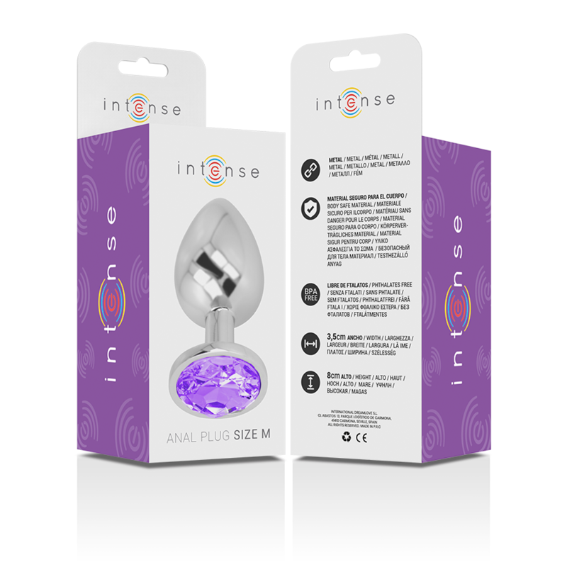 Intense Aluminum Metal Anal Plug With Violet Crystal Size M | Niks.fi verkkokauppa