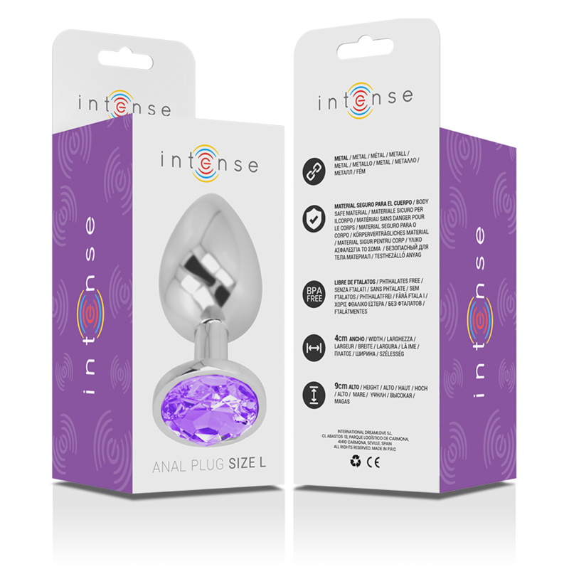 Intense Aluminum Metal Anal Plug With Violet Crystal Size L | Niks.fi verkkokauppa