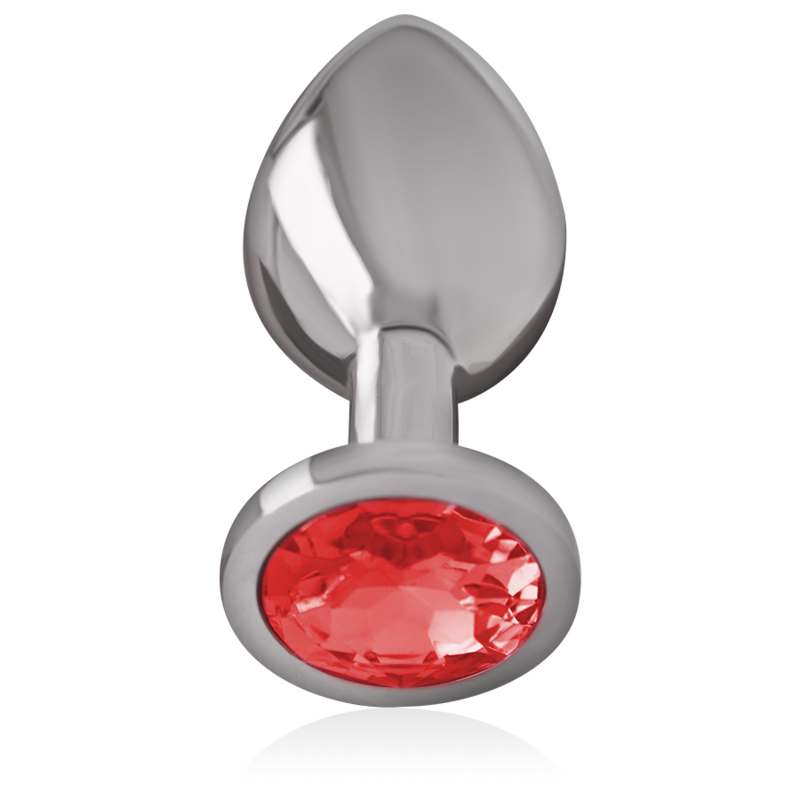 Intense Aluminum Metal Anal Plug With Red Crystal Size S | Niks.fi verkkokauppa