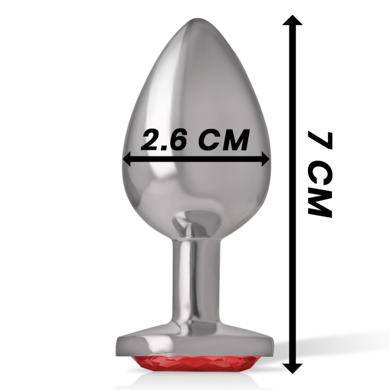Intense Aluminum Metal Anal Plug With Red Crystal Size S | Niks.fi verkkokauppa