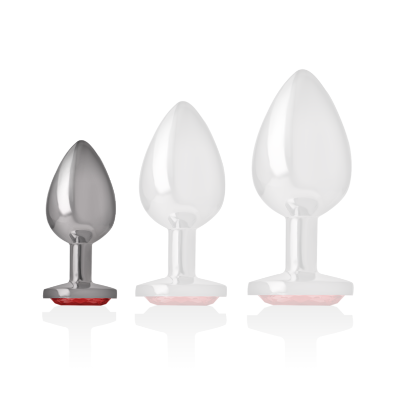 Intense Aluminum Metal Anal Plug With Red Crystal Size S | Niks.fi verkkokauppa