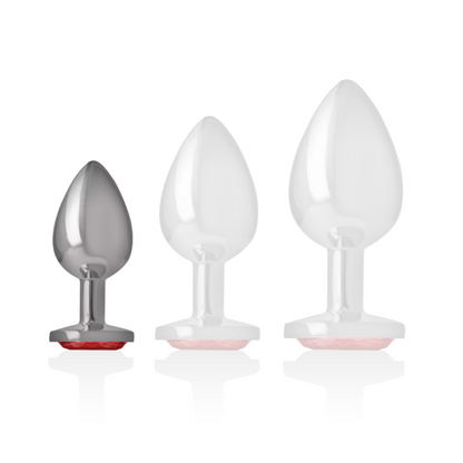 Intense Aluminum Metal Anal Plug With Red Crystal Size S | Niks.fi verkkokauppa