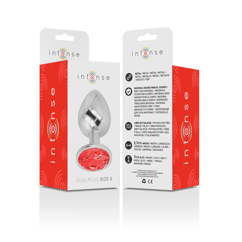Intense Aluminum Metal Anal Plug With Red Crystal Size S | Niks.fi verkkokauppa