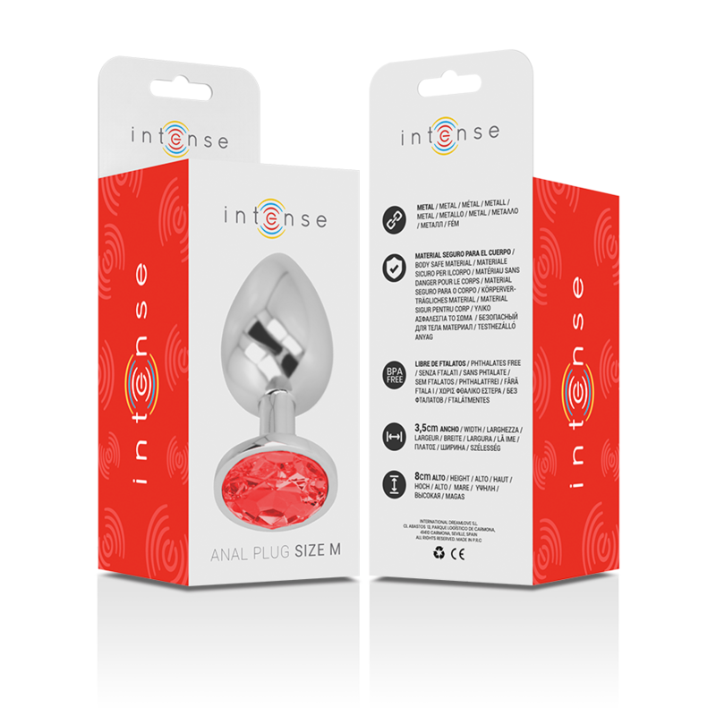 Intense Metal Anal Plug With Red Crystal Size M | Niks.fi verkkokauppa