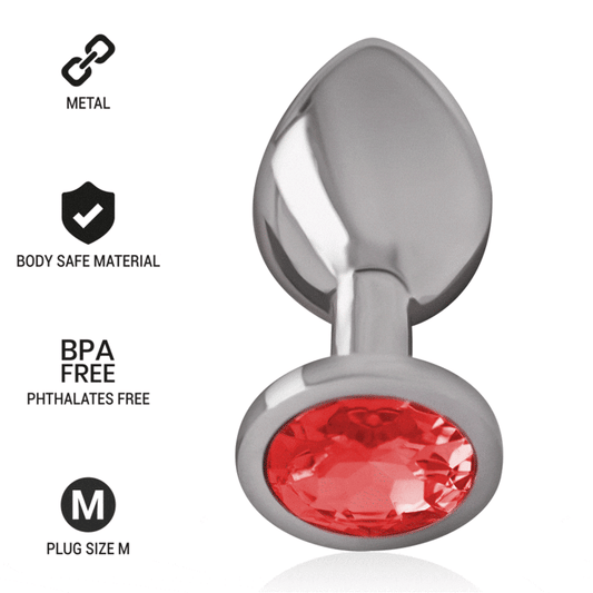 Intense Metal Anal Plug With Red Crystal Size M | Niks.fi verkkokauppa