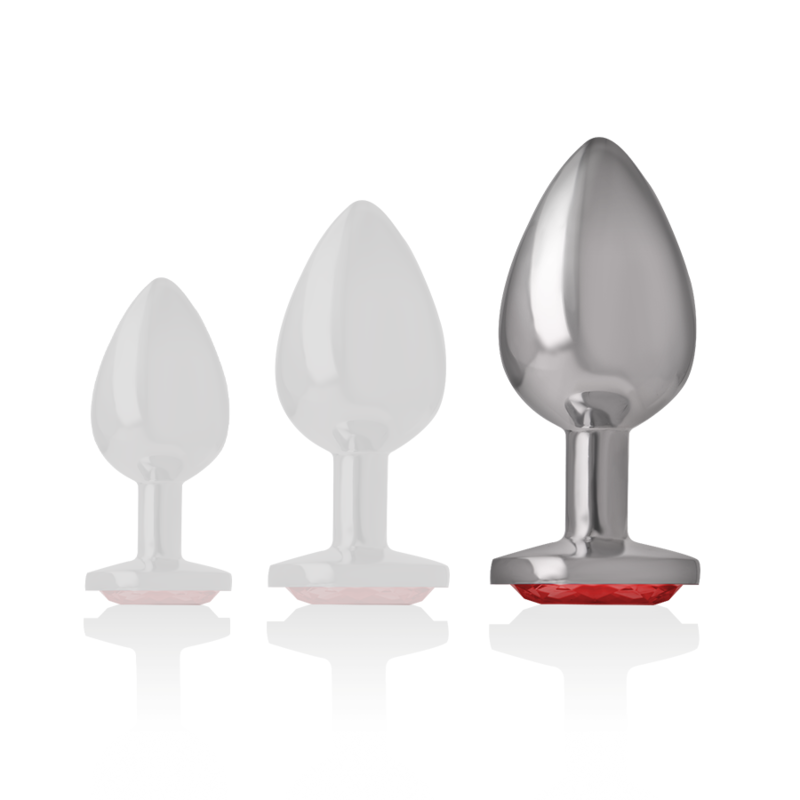 Intense Aluminum Metal Anal Plug With Red Crystal Size L | Niks.fi verkkokauppa