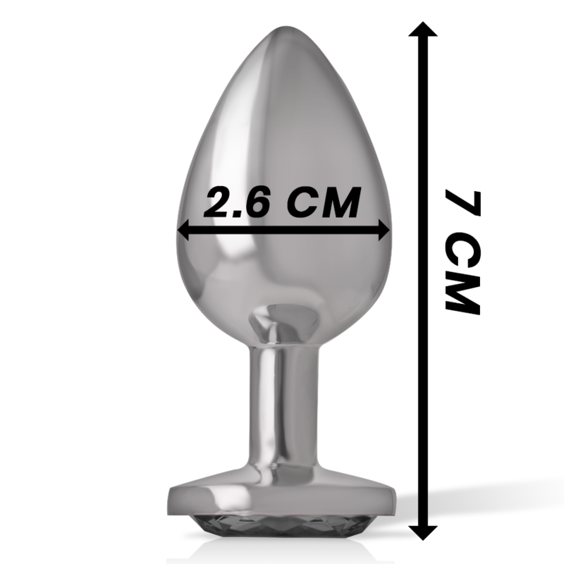 Intense Aluminum Metal Anal Plug With Black Crystal Size S | Niks.fi verkkokauppa