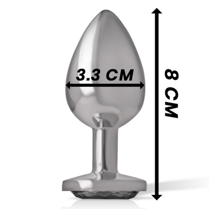 Intense Aluminum Metal Anal Plug With Black Glass Size M | Niks.fi verkkokauppa