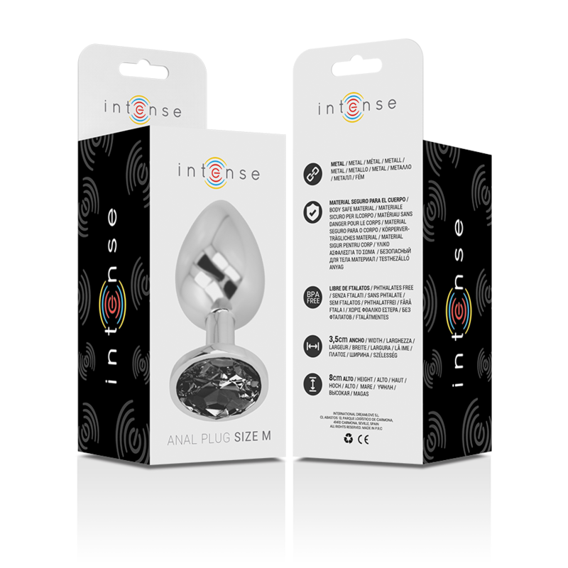 Intense Aluminum Metal Anal Plug With Black Glass Size M | Niks.fi verkkokauppa