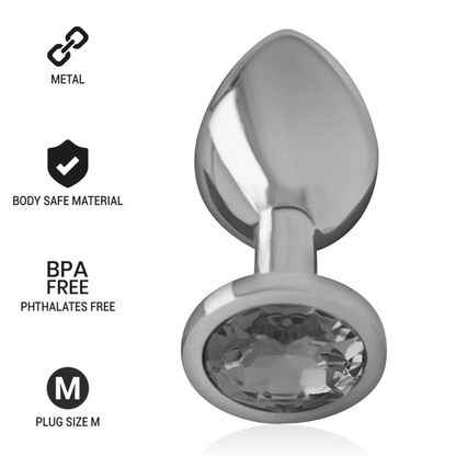 Intense Aluminum Metal Anal Plug With Black Glass Size M | Niks.fi verkkokauppa