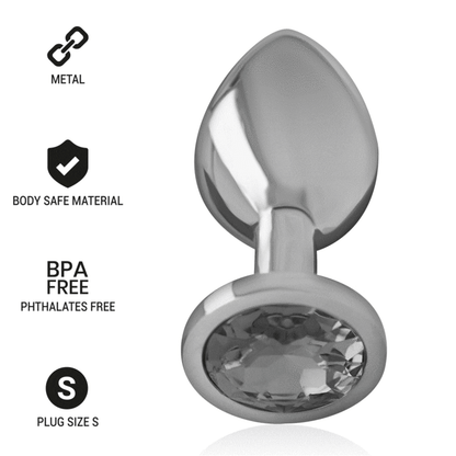 Intense Aluminum Metal Anal Plug With Black Crystal Size S | Niks.fi verkkokauppa
