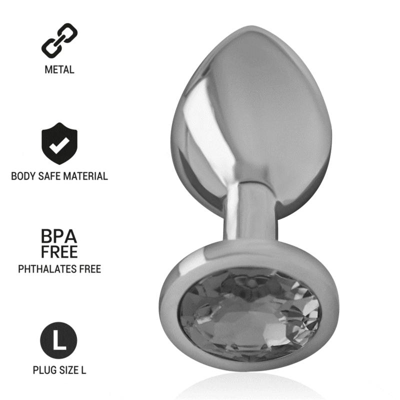Intense Aluminum Metal Anal Plug With Black Glass Size L | Niks.fi verkkokauppa