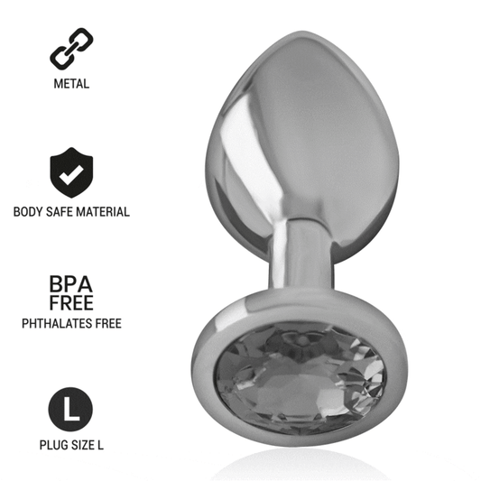 Intense Aluminum Metal Anal Plug With Black Glass Size L | Niks.fi verkkokauppa