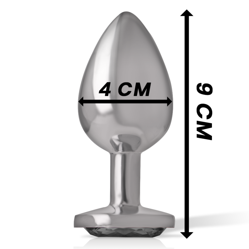 Intense Aluminum Metal Anal Plug With Black Glass Size L | Niks.fi verkkokauppa