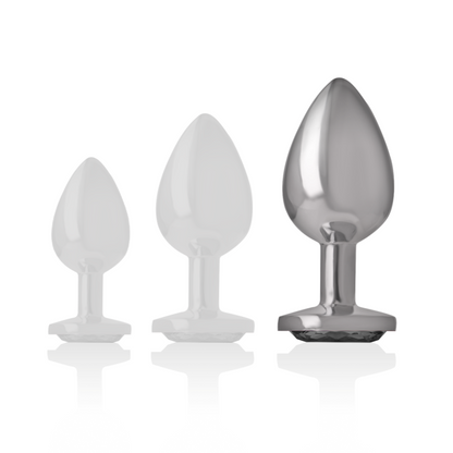 Intense Aluminum Metal Anal Plug With Black Glass Size L | Niks.fi verkkokauppa