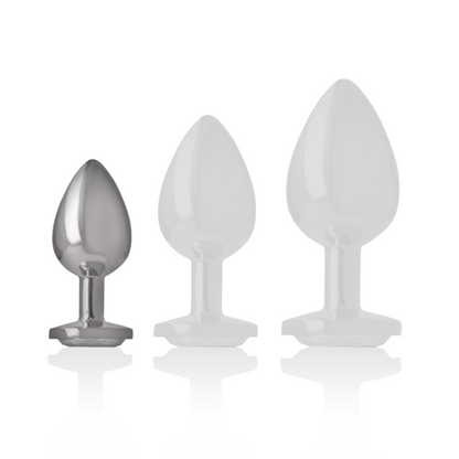 Intense Aluminum Metal Anal Plug With Silver Crystal Size S | Niks.fi verkkokauppa